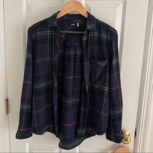 Urban Outfitters Navy Button-down Flannel